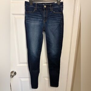 American Eagle Outfitters Dark Blue high rise jegging super stretch Jeans